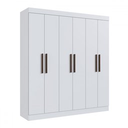Guarda-roupa Casal New Xangai 6 Portas 2 Gavetas 100% Mdf Branco - Doripel - 2