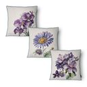 Ver imagem 4 de Kit 3 Capas de Almofada 43x43cm Microfibra Floral Orquídeas Lilás