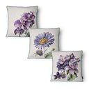 Ver imagem 4 de Kit 3 Capas de Almofada 43x43cm Microfibra Floral Orquídeas Lilás