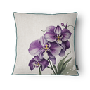 Ver imagem 1 de Kit 3 Capas de Almofada 43x43cm Microfibra Floral Orquídeas Lilás