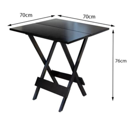 Conjunto Jogo de Mesa 70x70 com 4 Cadeiras Dobráveis - Dg Móveis:preto - 3