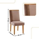 Ver imagem 4 de Mesa de Jantar Isadora 180cm Tampo Mdf Vidro com 6 Cadeira Diane Linho Capuccino Off White Natural