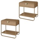 Ver imagem 1 de Kit 02 Mesas de Cabeceira Organica 60 Cm 28061 Hanover Dourado Artesano