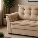 Ver imagem 3 de Sofá Alice 2 Lugares Pequeno 140cm Café Suede Imperio Decor Porto Estofados