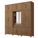 Ver imagem 3 de Guarda-roupa Casal Londres Vaticano 13 Portas 7 Gavetas com Espelho Jatoba - Pnr Móveis