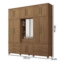 Ver imagem 4 de Guarda-roupa Casal Londres Vaticano 13 Portas 7 Gavetas com Espelho Jatoba - Pnr Móveis