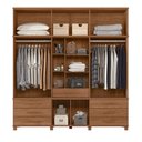 Ver imagem 2 de Guarda-roupa Casal Londres Vaticano 13 Portas 7 Gavetas com Espelho Jatoba - Pnr Móveis