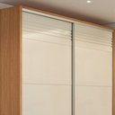 Ver imagem 3 de Guarda Roupa Casal 223cm 2 Portas de Correr 100% MDF TW602 Freijó/Off White - Dalla Costa