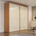 Ver imagem 2 de Guarda Roupa Casal 223cm 2 Portas de Correr 100% MDF TW602 Freijó/Off White - Dalla Costa