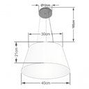 Ver imagem 4 de Lustre Pendente Cone Md-4001 Cúpula em Tecido 21/40x30cm Linho Bege - Bivolt