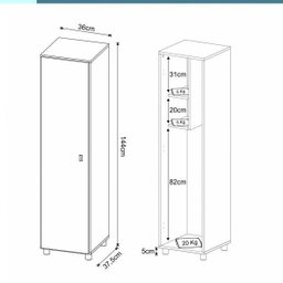 Armário Multiuso 1 Porta Cozinha / Área de serviço - 6