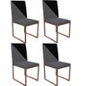 Kit 04 Cadeira Office Ferro Bronze Corino Cinza E Bronze - 1