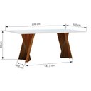 Ver imagem 2 de Mesa de Jantar Gus 200x100cm Tampo Mdf Laqueado com Vidro - Amêndoa Off White