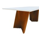 Ver imagem 5 de Mesa de Jantar Gus 200x100cm Tampo Mdf Laqueado com Vidro - Amêndoa Off White