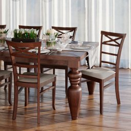 Mesa de Jantar 240cm em Madeira Maciça Pés Torneados Flower Canela - 8