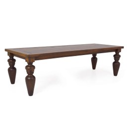 Mesa de Jantar 240cm em Madeira Maciça Pés Torneados Flower Canela - 1