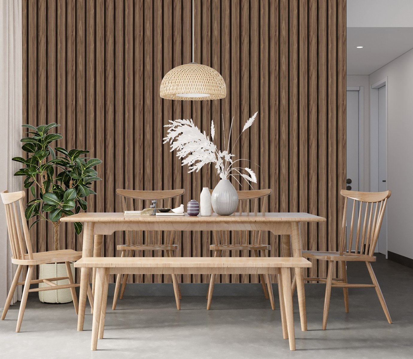 Papel de Parede Ripa Largo Tipo Madeira Nogueira Marrom 12m ...