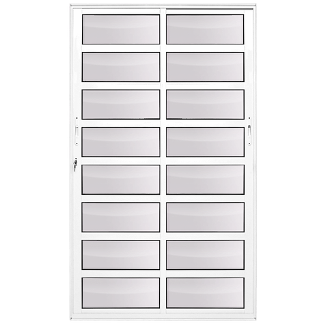 Porta de Correr Alumínio Branco Travessa 02 Folhas Maxx