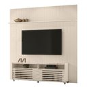 Ver imagem 3 de Conjunto de Painel e Estante Villa Monte Claro Off White para TV 75 Polegadas MDP Madetec Móveis