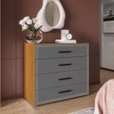 Ver imagem 1 de Cômoda Valência com 4 Gavetas 90x84cm Freijó/Cinza 240832