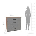Ver imagem 4 de Cômoda Valência com 4 Gavetas 90x84cm Freijó/Cinza 240832