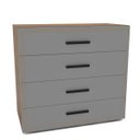 Ver imagem 2 de Cômoda Valência com 4 Gavetas 90x84cm Freijó/Cinza 240832