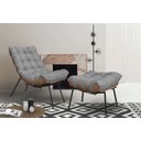 Ver imagem 3 de Poltrona Decorativa Costela com Puff Adão Preto M- Cinza