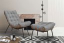Ver imagem 3 de Poltrona Decorativa Costela com Puff Adão Preto M- Cinza