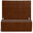 Ver imagem 1 de Kit Cabeceira Cama Box Queen 160cm com Calçadeira Roma W01 Couríssimo Marrom - Lyam