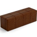 Ver imagem 4 de Kit Cabeceira Cama Box Queen 160cm com Calçadeira Roma W01 Couríssimo Marrom - Lyam