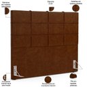 Ver imagem 5 de Kit Cabeceira Cama Box Queen 160cm com Calçadeira Roma W01 Couríssimo Marrom - Lyam