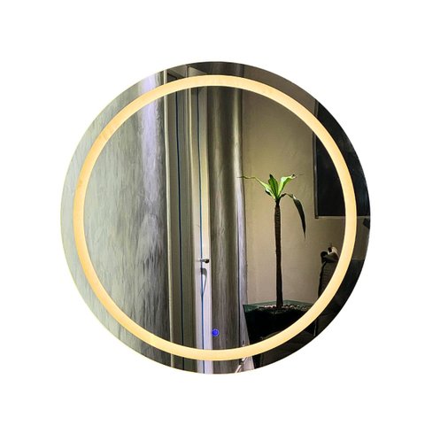 Espelho com Led Redondo Premium 90cm Botão Touch