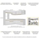 Ver imagem 4 de Armário Cozinha Completa Canto Veneza Mp2080 Multimóveis + Brinde Jogo de Panelas Tramontina Branca