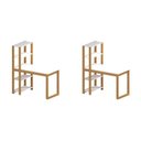 Ver imagem 2 de Conjunto com 2 Mesas Escrivaninhas com Estante e Licce 4 Prateleiras 120cm Branco E Freijó