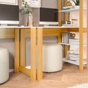 Ver mais imagens de Conjunto com 2 Mesas Escrivaninhas com Estante e Licce 4 Prateleiras 120cm Branco E Freijó