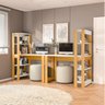 Conjunto com 2 Mesas Escrivaninhas com Estante e 4 Prateleiras Licce - 1