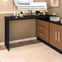 Ver imagem 7 de Penteadeira em L com 2 Portas e 3 Gavetas Flex Multimóveis Crrui-CMO001 Preto/Madeirado