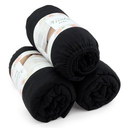 Kit Atacado 3pçs para Revenda Queen Size Saia Fit Box Liso Preto Sul Brasil Fit Box Vivaldi - 1