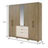 Guarda-Roupa Casal com Espelho 7 Portas 3 Gavetas Urban Carraro - 5