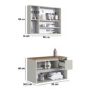Ver imagem 3 de Conjunto para Banheiro Gabinete Suspenso 80cm com Espelheira Belarus Bege/Arenas