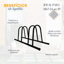 Ver imagem 4 de Suporte para 2 Bicicleta Bicicletario Bike Estacionamento Fixação para Condominio Casa Aro 24 Ao 29