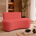 Ver imagem 1 de Sofá Decorativo Orgânico Curvo Sala de Estar Feijão 120 cm - Paraná Metal:Rosa