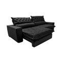 Ver mais imagens de Sofá Retrátil e Reclinável 2.35m Molas Ensacadas Cama inBox Spazus com Bordado 3D Velusoft Preto