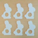 Ver imagem 4 de 12 Argolas Para Guardanapo Do Coelhinho / Páscoa -Toque 3D: Branco