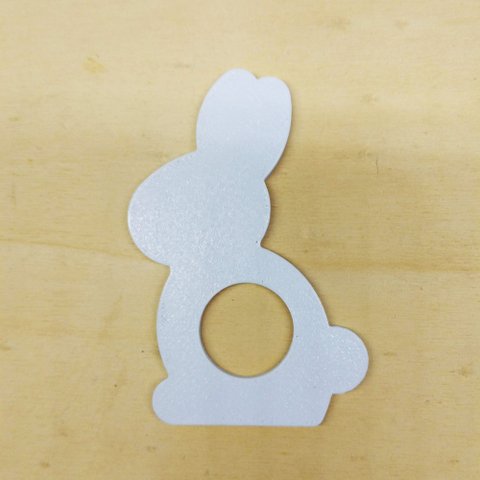 12 Argolas Para Guardanapo Do Coelhinho / Páscoa -Toque 3D: Branco