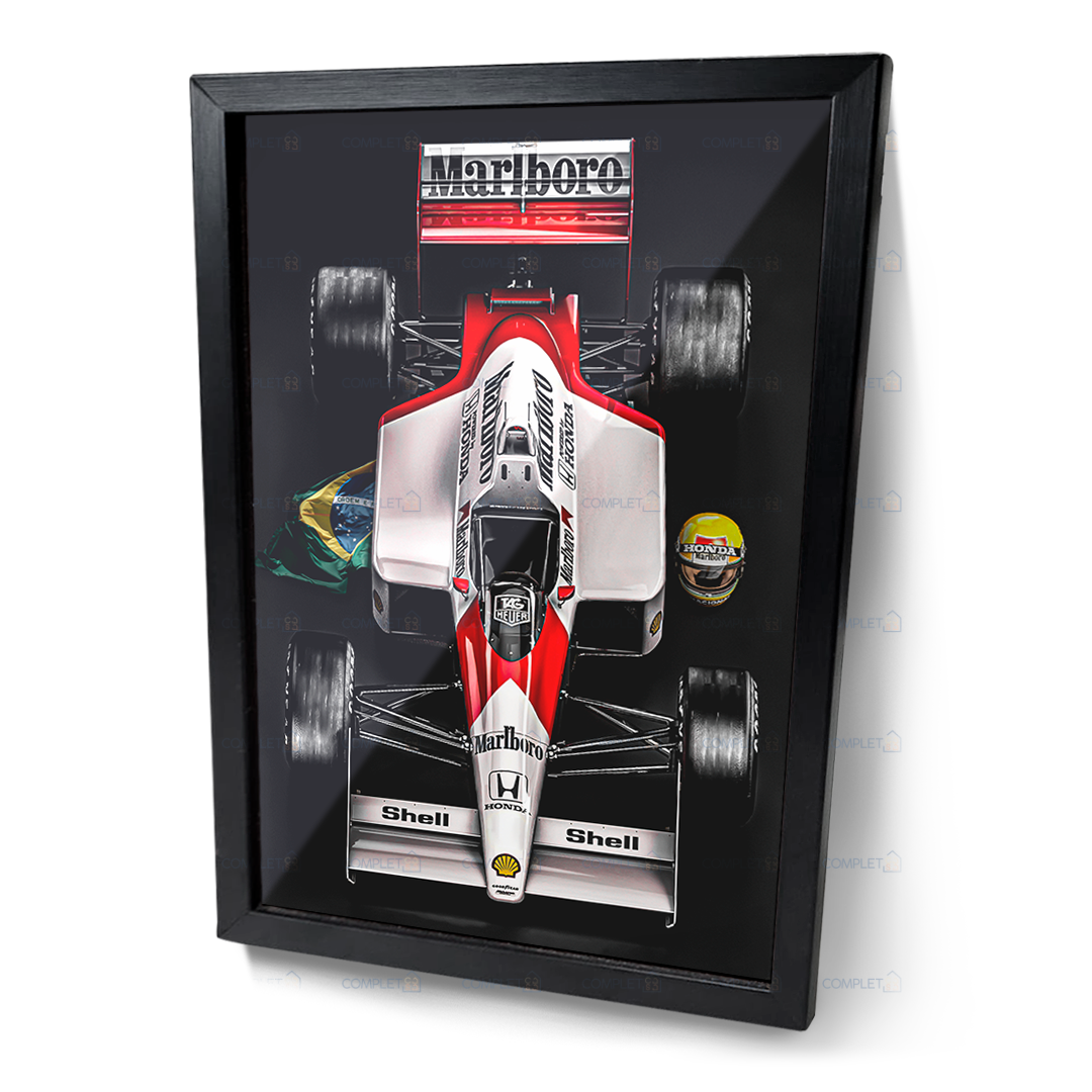 Quadro Formula 1 Maclaren Vermelha e Branca Moldura e Vidro