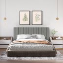 Ver imagem 1 de Cabeceira Painel Estofada para Cama Box 140 Cm - Palito - Cinza