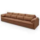 Ver imagem 1 de Sofá Retrátil 4 Lugares para Sala 339cm Dijon Couro Mel S07 - Mpozenato