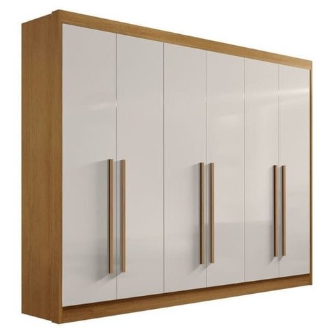 Guarda Roupa Casal 6 Portas 7 Gavetas - New Athos-cinamomo/off White - Móveis D'doro