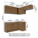 Ver imagem 4 de Armário de Cozinha Completa de Canto 349cm Rustic Glamy Madesa 07